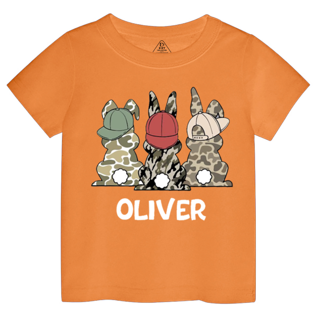 Personalized Name Camouflage Easter Bunny Toddler&Kid's Tees Beepumpkin