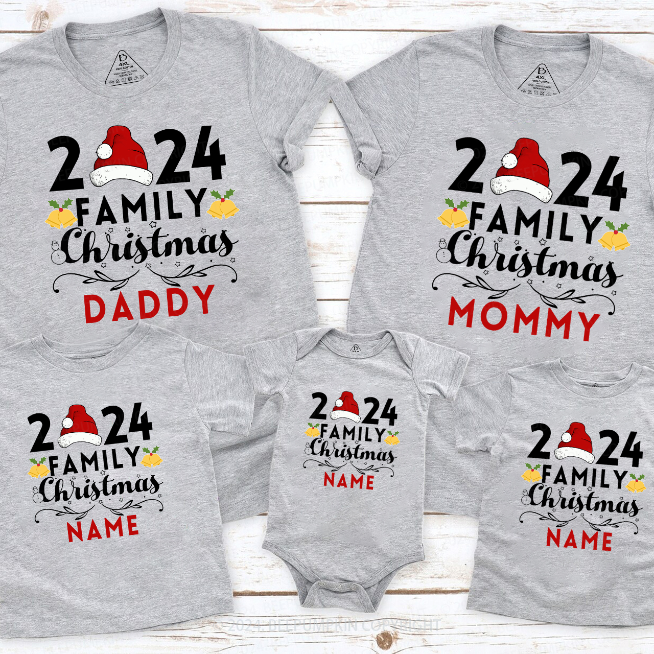 Personalized 2024 Family Christmas Name Matching Shirts Beepumpkin