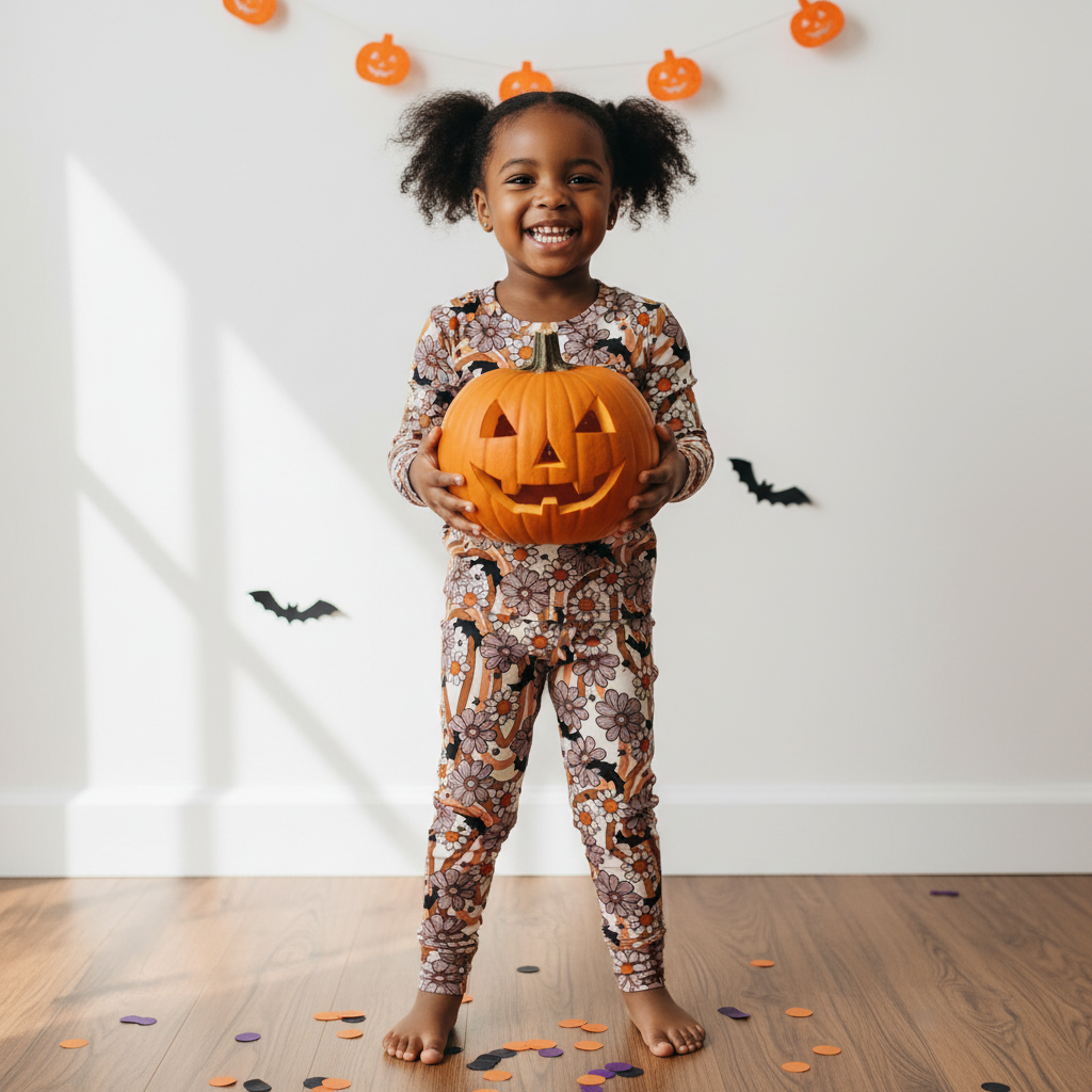 Rainbow Bat Two-Piece Pajama Set For Kids