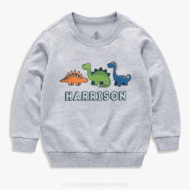 Personalized Cute Dinosaur Name Kid's Sweatshirt