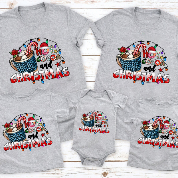 Hot Cocoa Christmas Family Matching Shirt