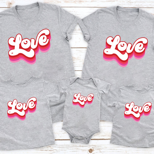 Retro Love Valentine Day Matching Shirts