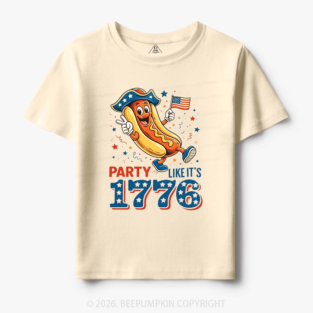 Party Like It's 1776 4th Of July Hot Dog Toddler&Kid's Tees