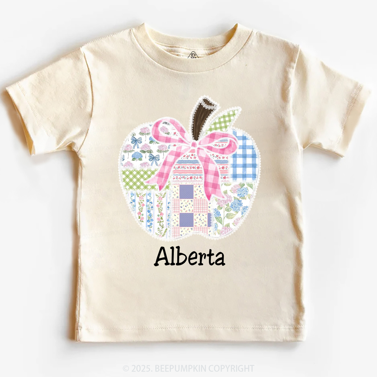 Personalized Lace Apple Name Toddler&Kid's Tees Beepumpkin