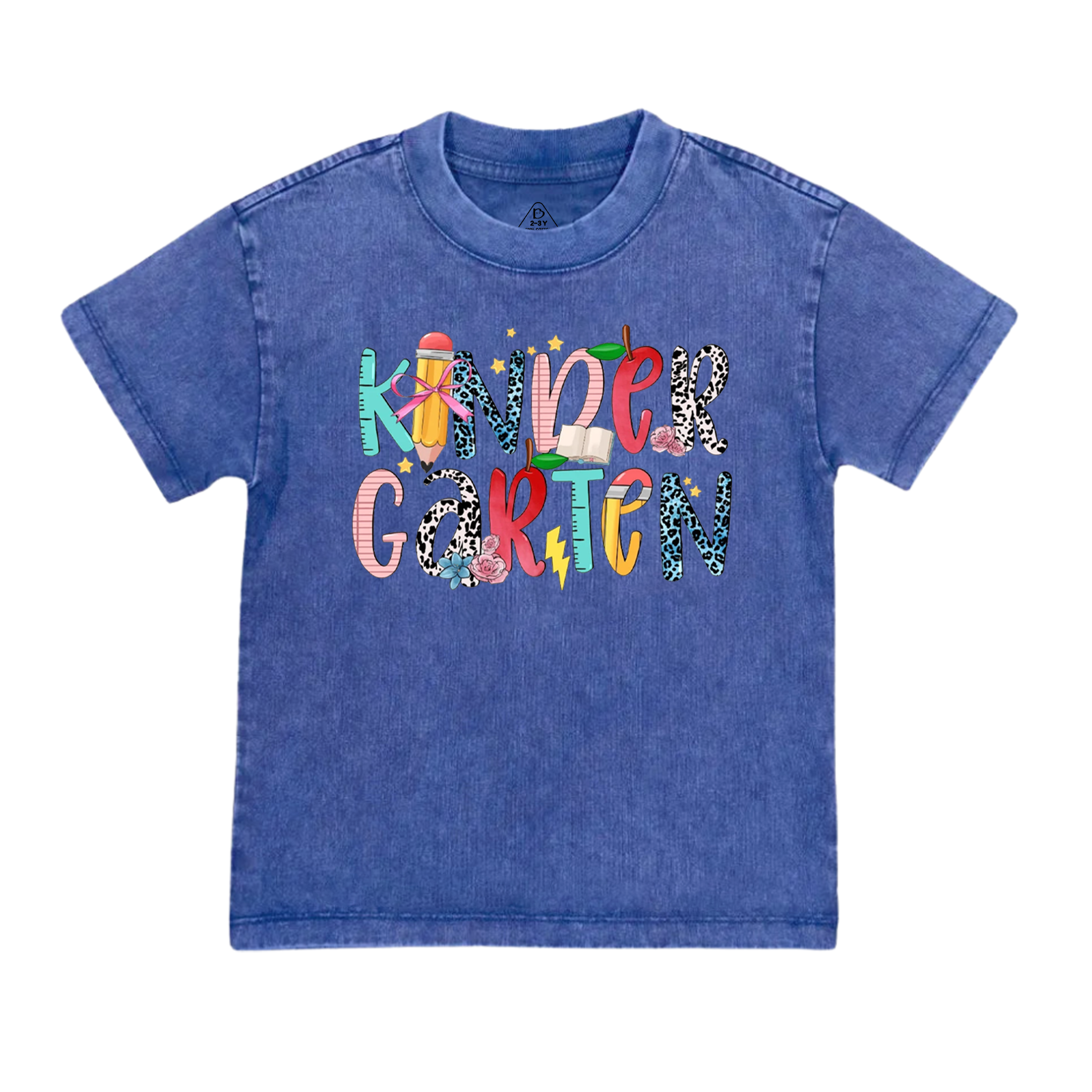 Personalized Colored Letters Toddler&Kids Washed Tees