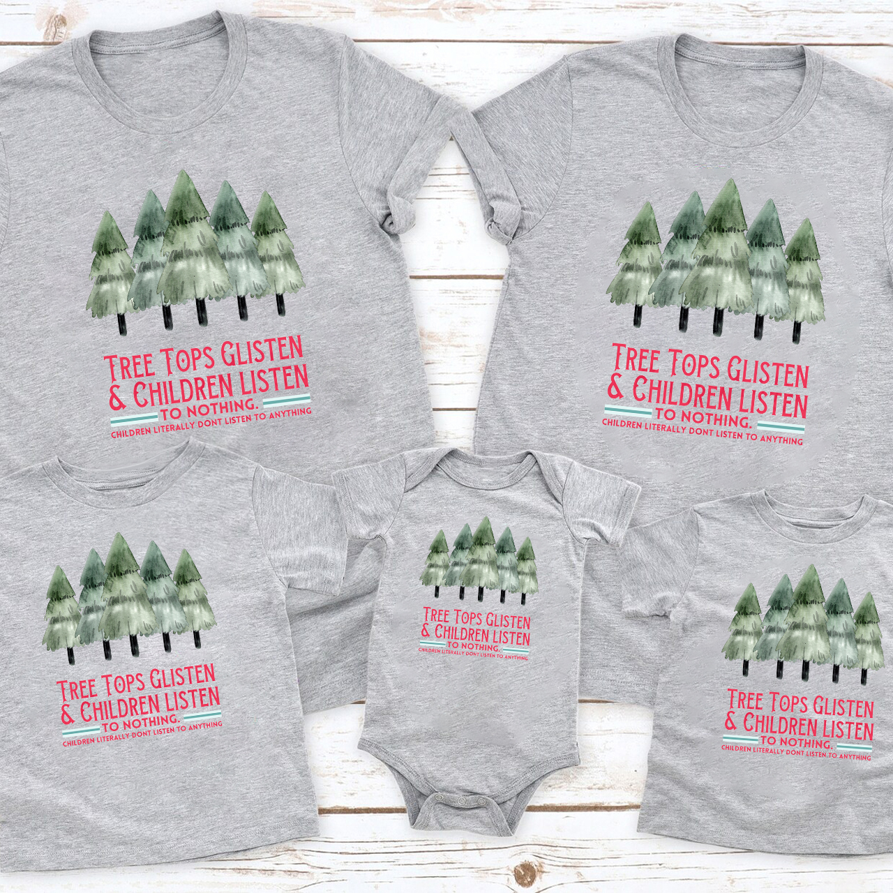 Three Tops Glisten Christmas Family Matching Shirt