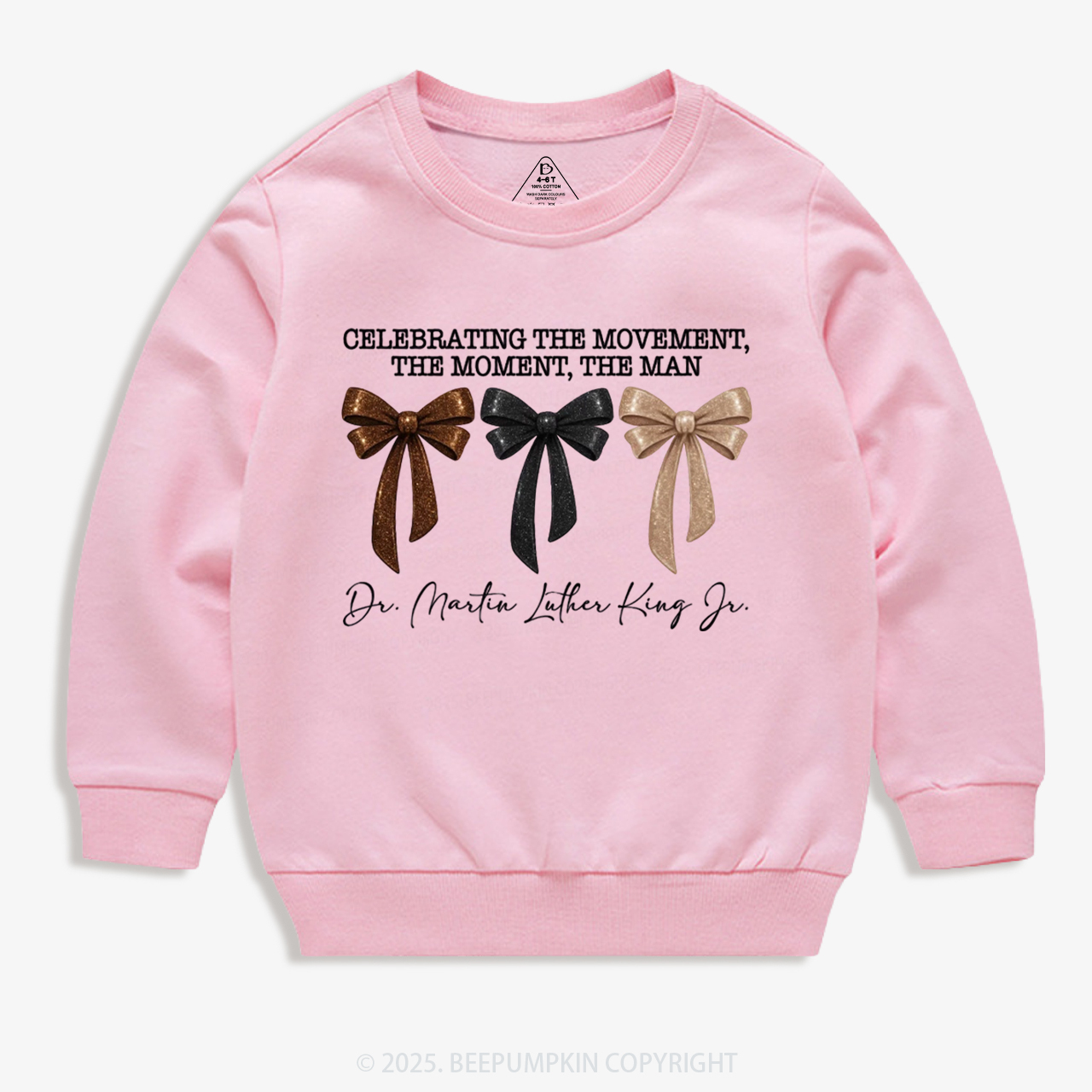 Golden Dream Bows Black  History Month Kid's Sweatshirt