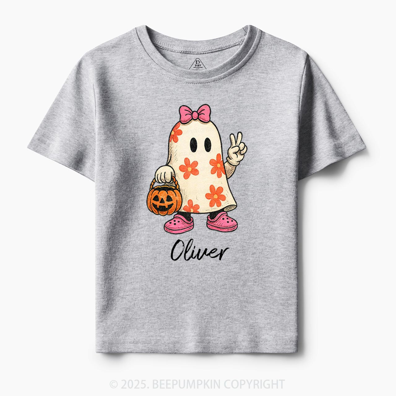 Personalized Halloween Cute Ghost and Pumpkin Toddler&Kid's Tees Beepumpkin