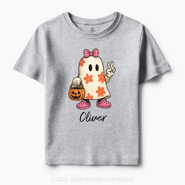 Personalized Halloween Cute Ghost and Pumpkin Toddler&Kid's Tees Beepumpkin