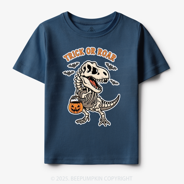 Trick Or Roar Dinosaur Halloween Toddler&Kid's Tees Beepumpkin