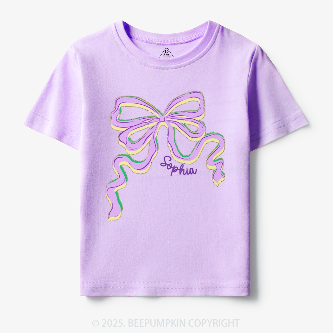 Personalized Sugar Bow Mardi Gras Toddler&Kid's Tees Beepumpkin