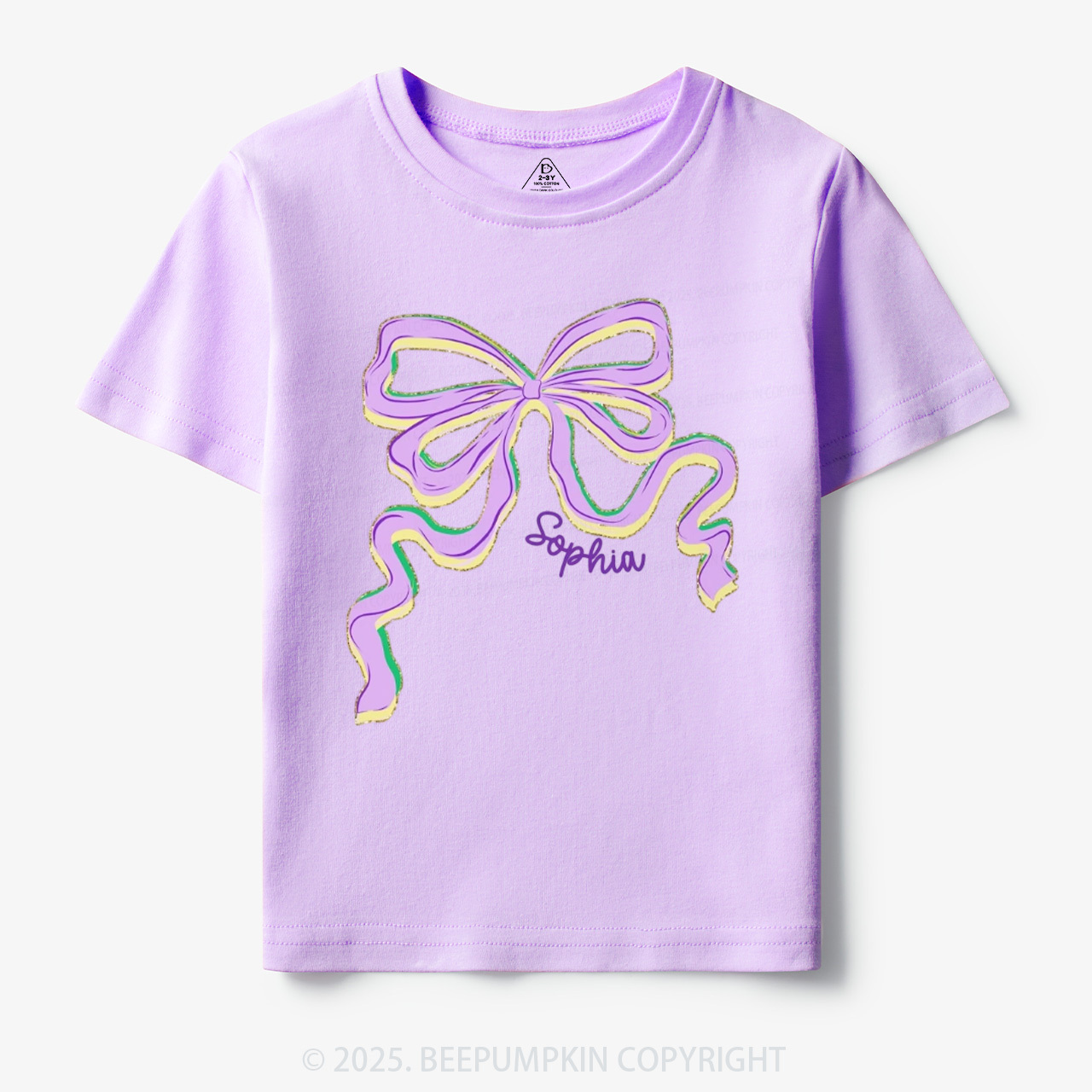 Personalized Sugar Bow Mardi Gras Toddler&Kid's Tees Beepumpkin