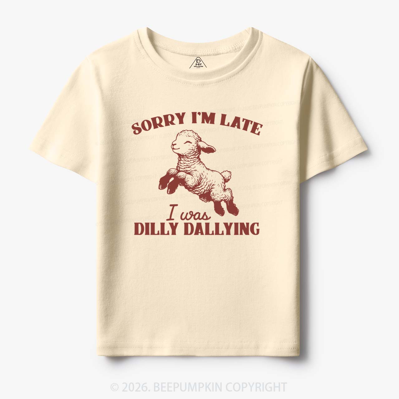 Sorry I'm Late I Was Dilly Dallying Lamb Sheep Toddler&Kid's Tees