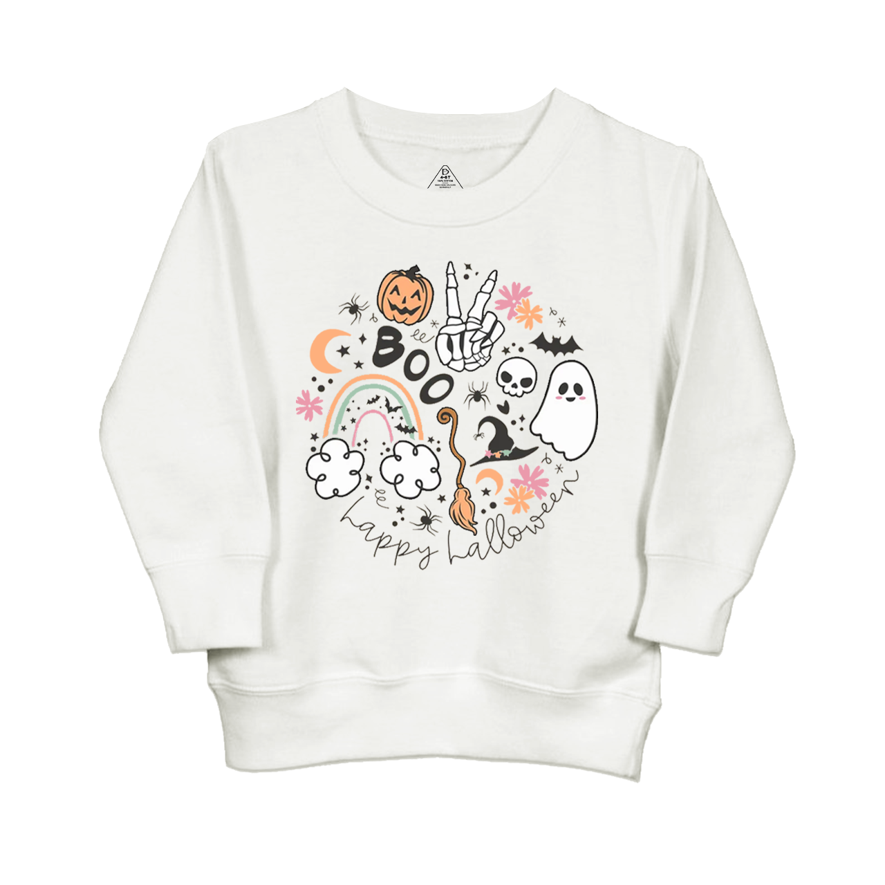 Happy Halloween Boo Groovy Skeleton Kids Sweatshirt