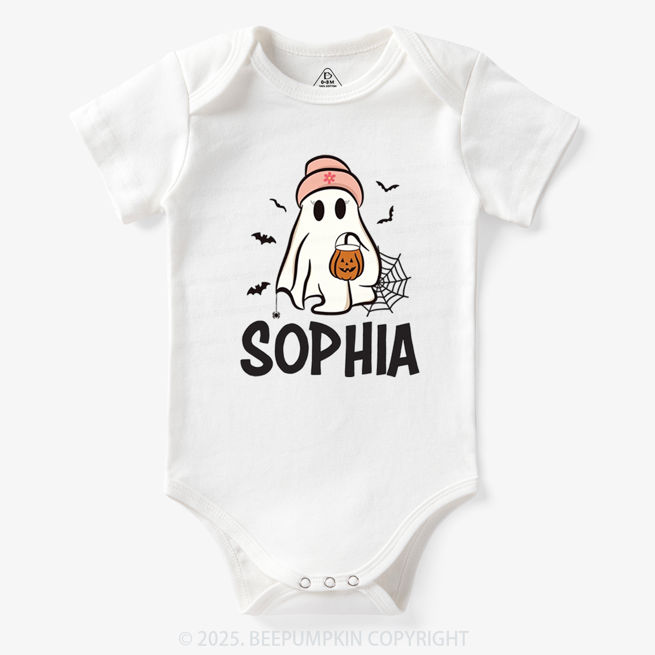 Personalized Ghost Name Bodysuit Beepumpkin
