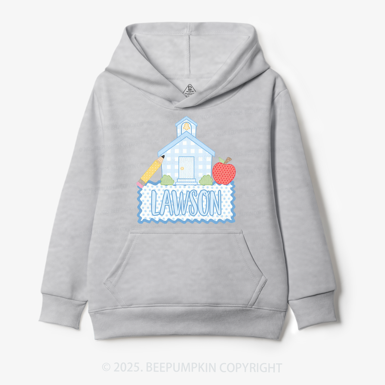 Personalized Blue Schoolhouse Kid's Hoodies Beepumpkin
