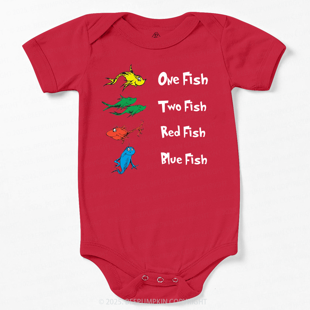 One Fish Two Fish Red Fish Blue Fish Bodysuit Beepumpkin