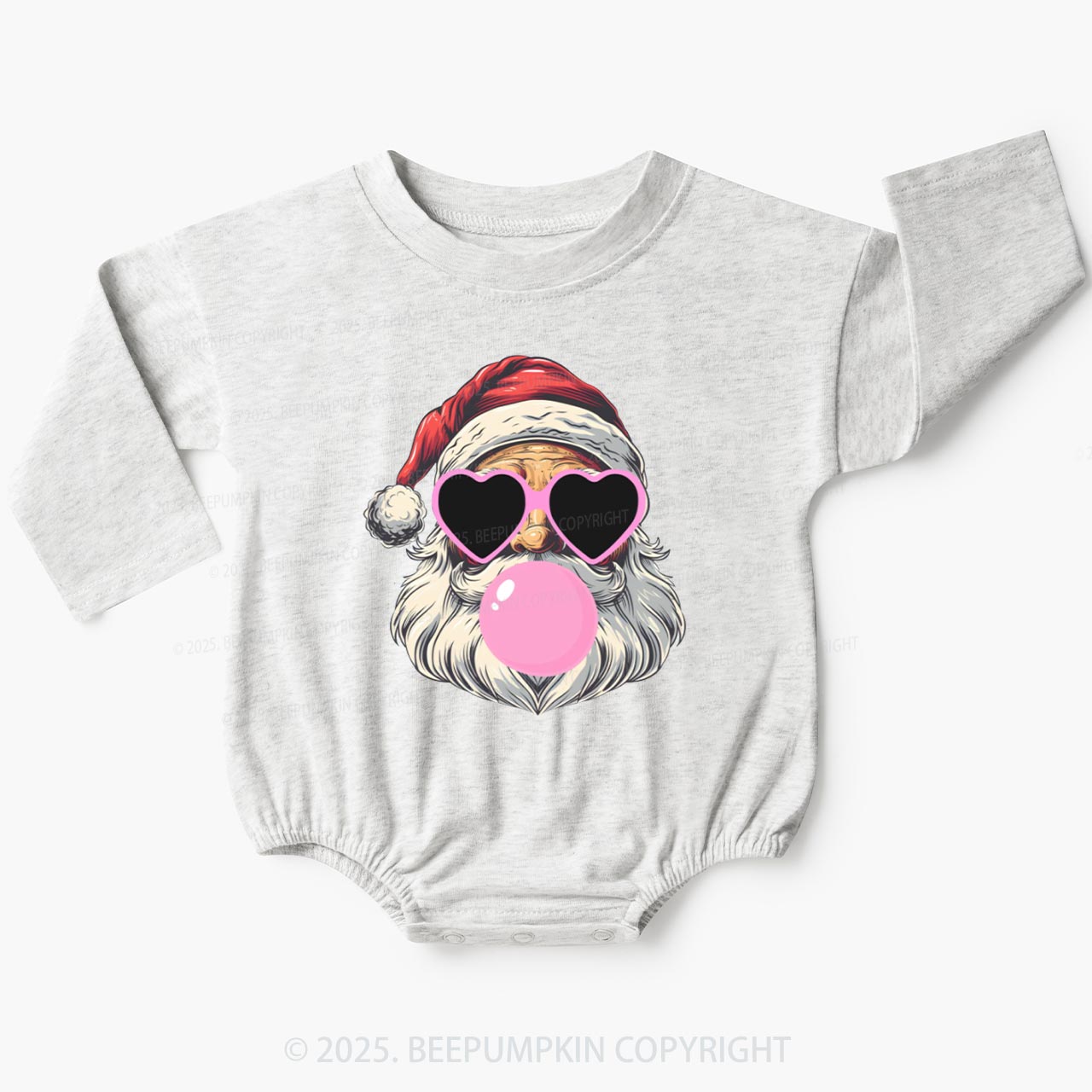 Santa Claus Blowing Bubbles Christmas Baby Bubble Romper Beepumpkin