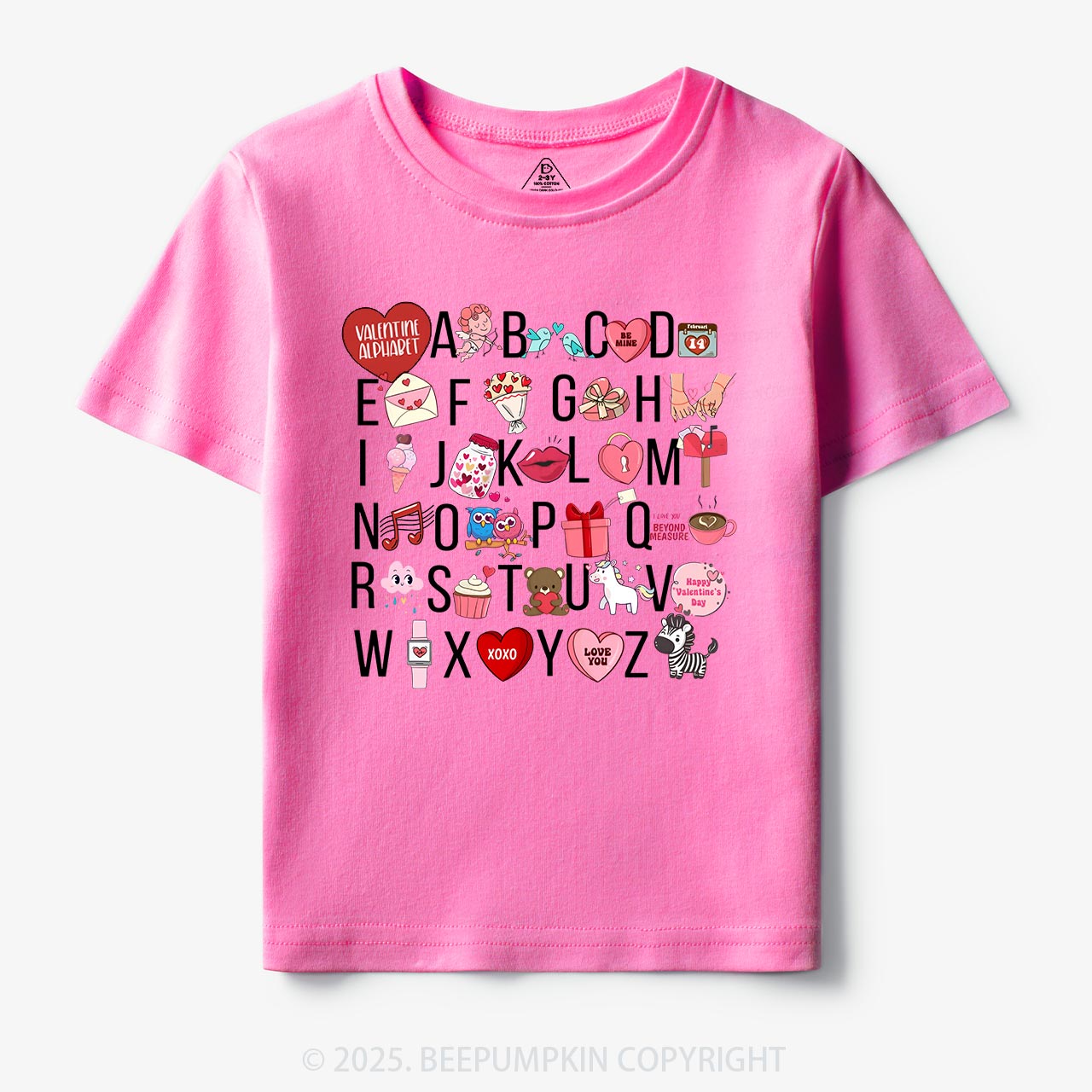 Valentine Alphabet Toddler&Kid's Tees Beepumpkin