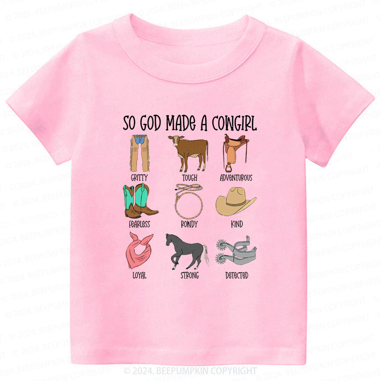 So God Made A CowGirl Toddler&Kids Tees