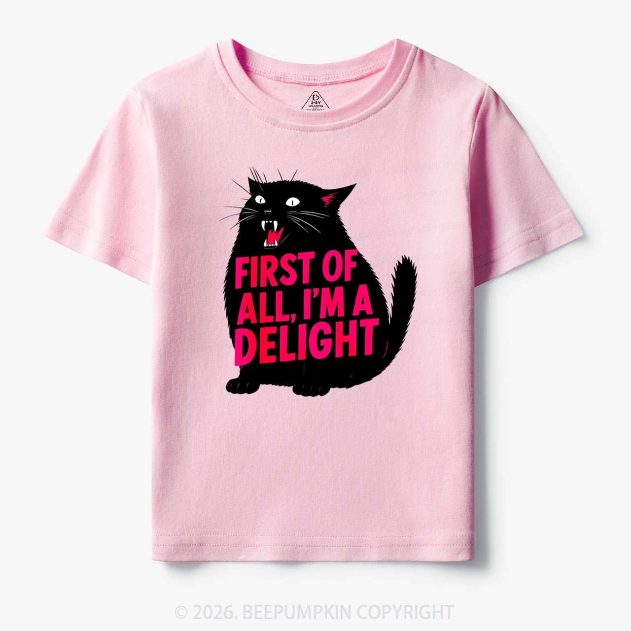 First of All I'm a Delight Black Cat Toddler&Kid's Tees