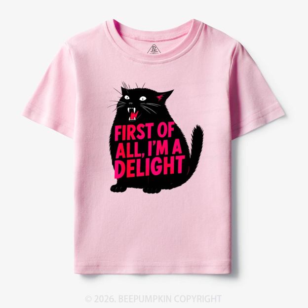 First of All I'm a Delight Black Cat Toddler&Kid's Tees