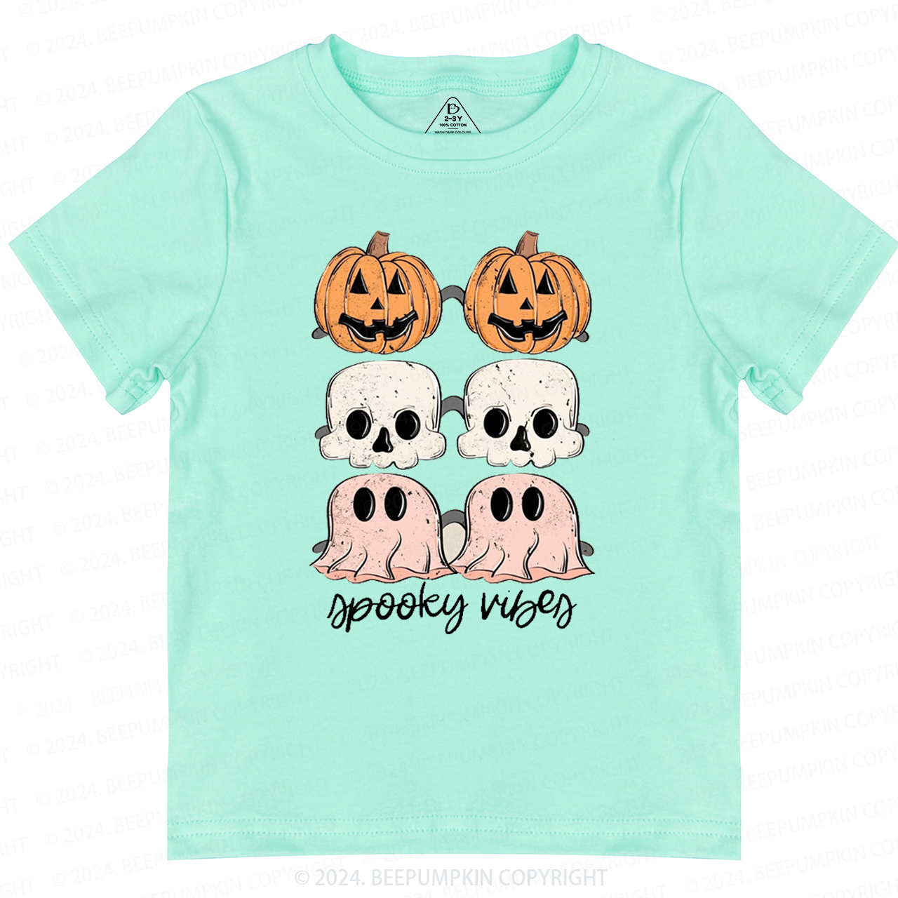 Halloween Ghost Spooky Vibes Toddler&Kids Tees 
