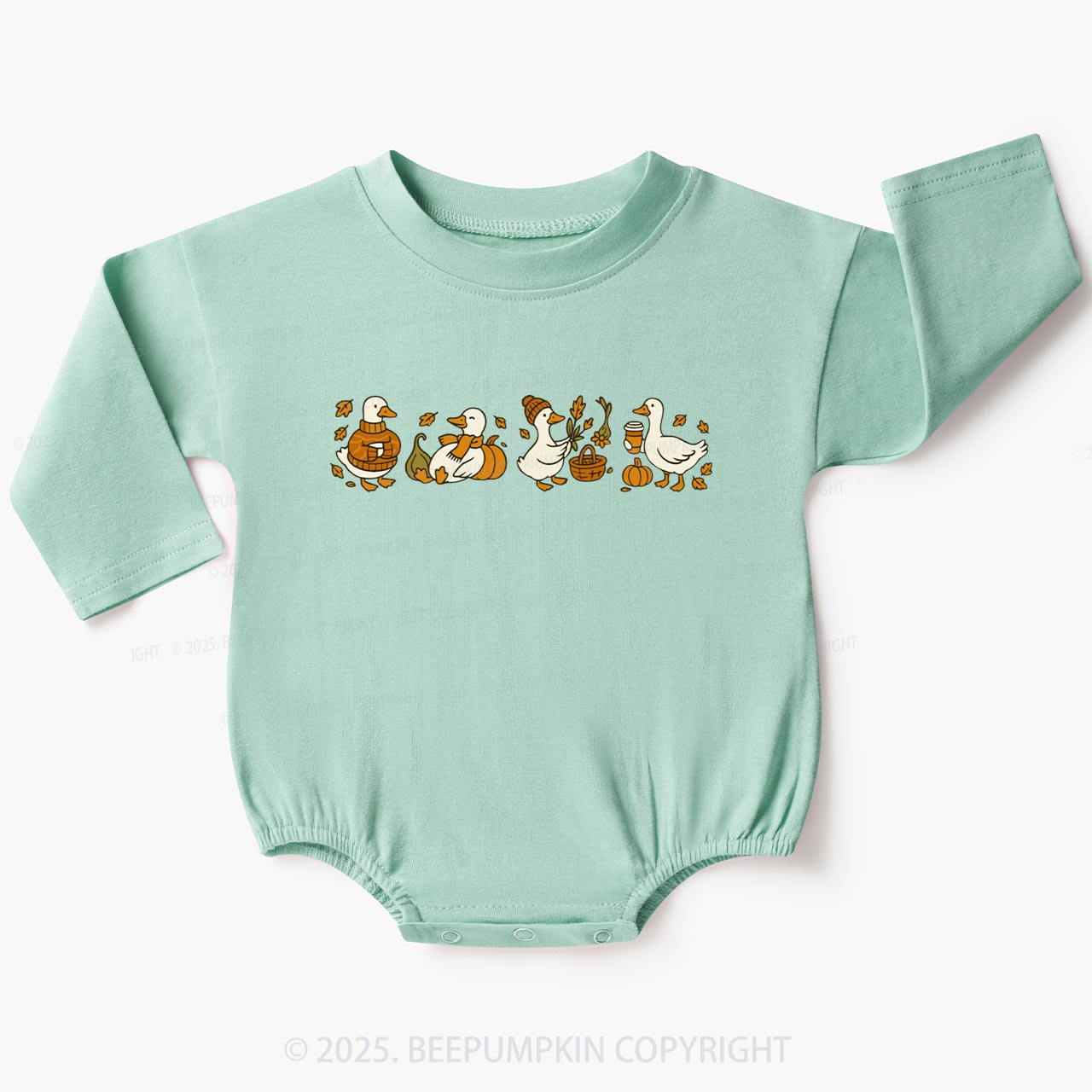 Fall Goose Baby Bubble Romper Beepumpkin