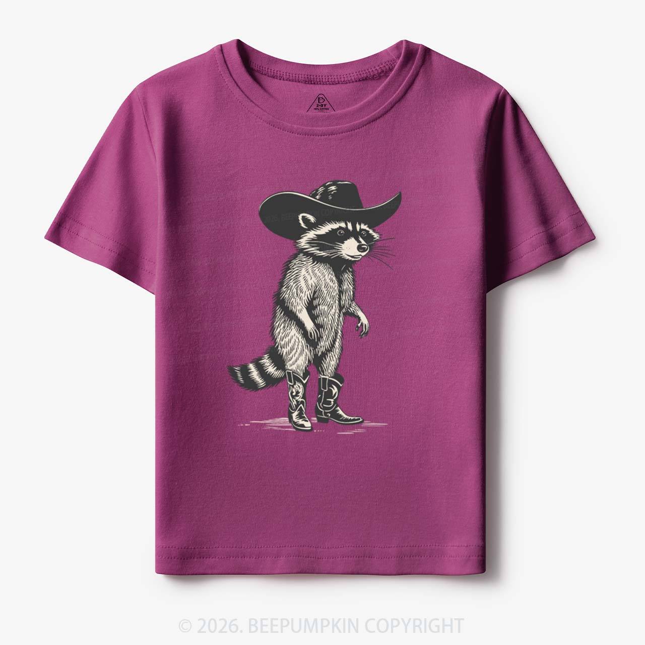 Funny Western Raccoon Cowboy Toddler&Kid's Tees
