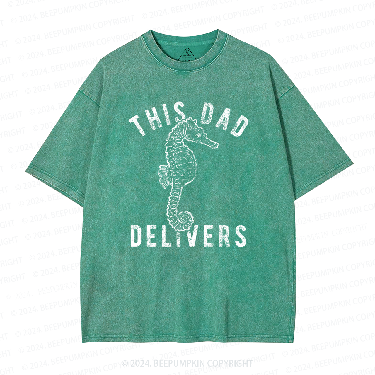 This Dad Delivers Seahorse Washed T-Shirts 