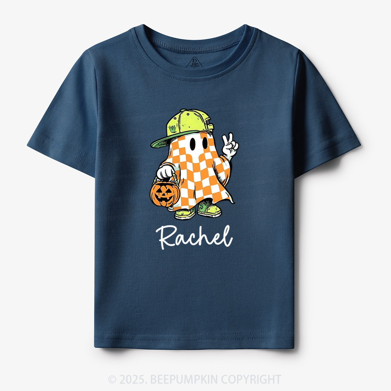 Personalized Name Spooky Dude Pumpkin Ghost Toddler&Kid's Tees Beepumpkin