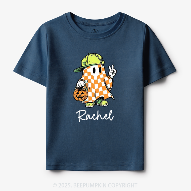 Personalized Name Spooky Dude Pumpkin Ghost Toddler&Kid's Tees Beepumpkin