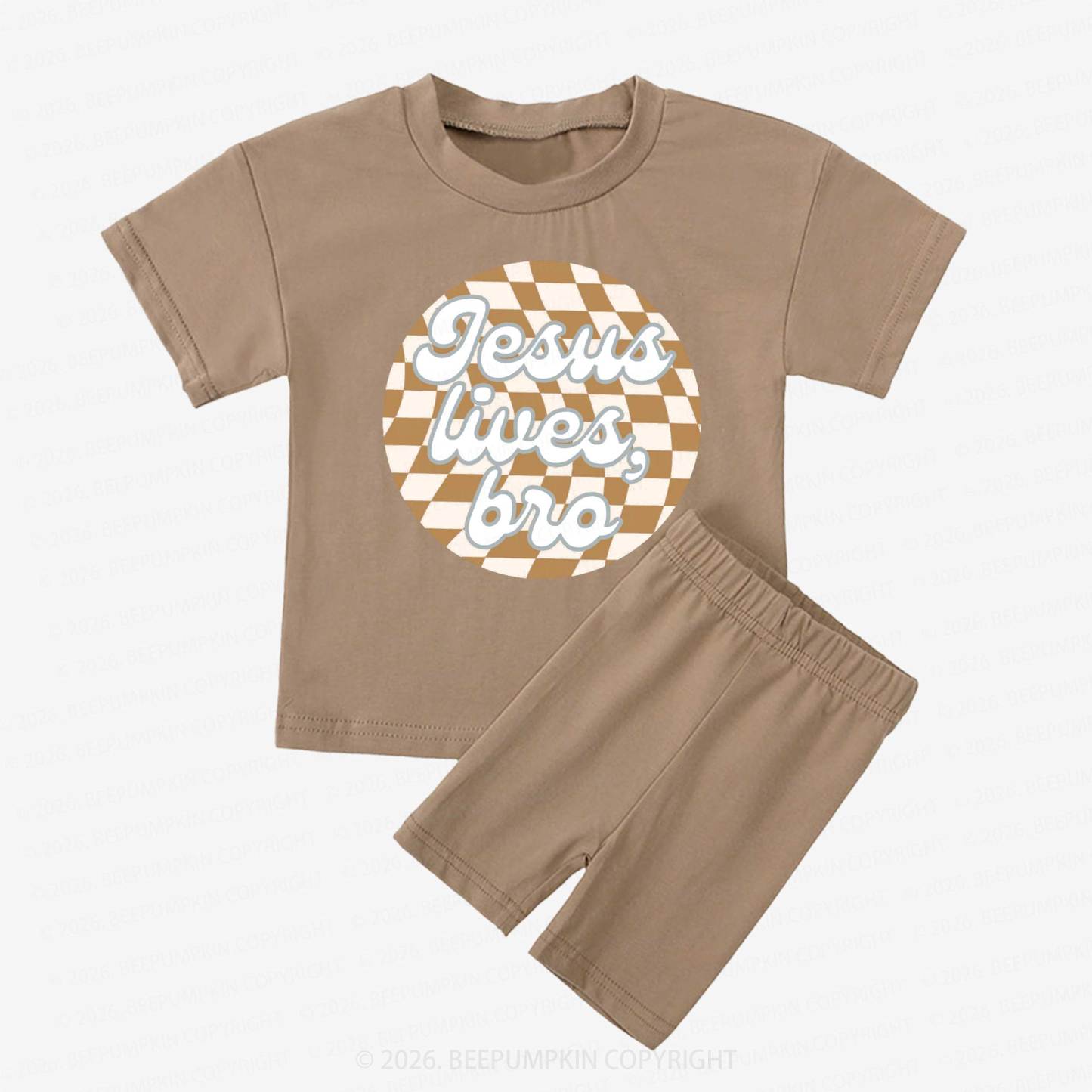 Easter Jesus Lives Kids Biker Shorts&Tee