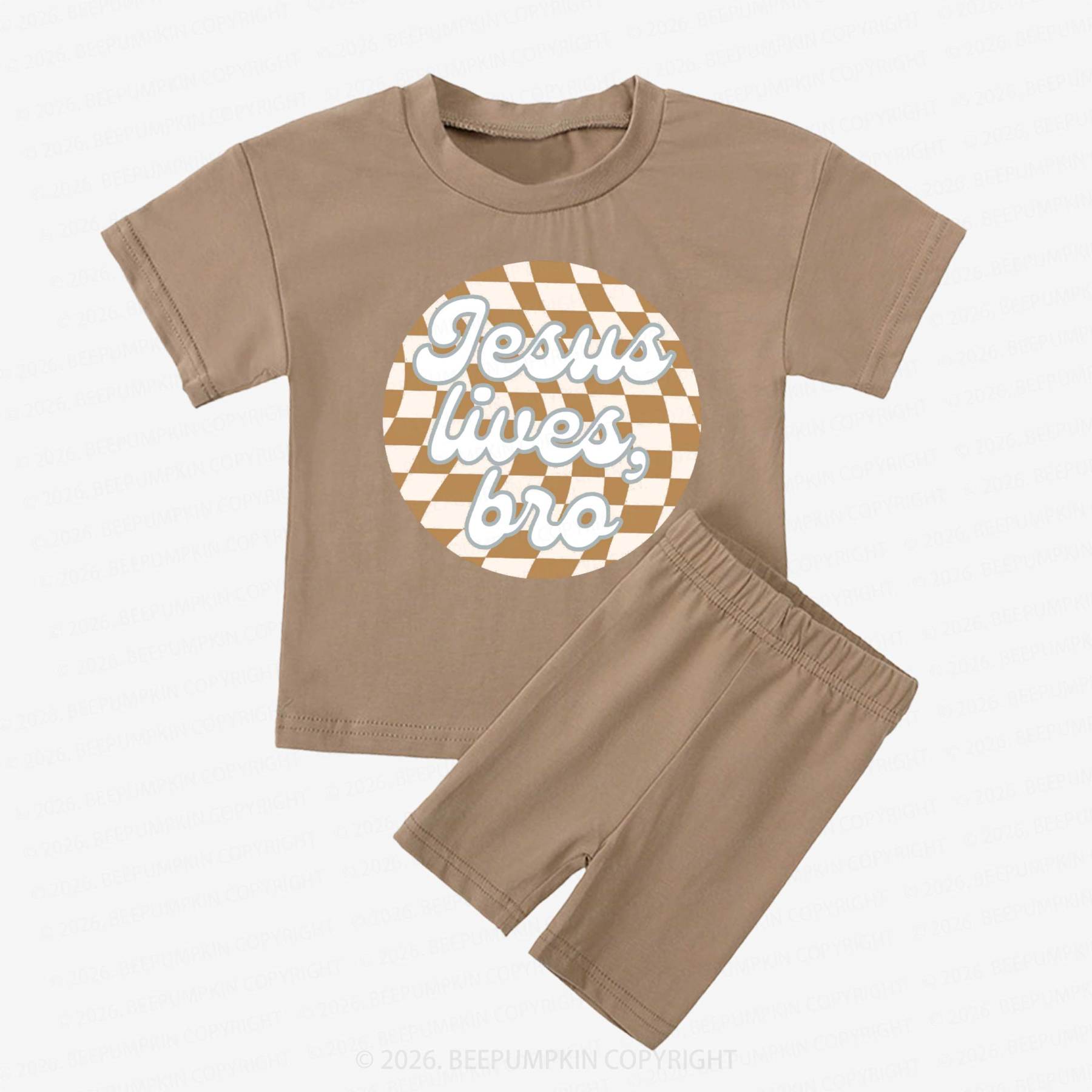 Easter Jesus Lives Kids Biker Shorts&Tee