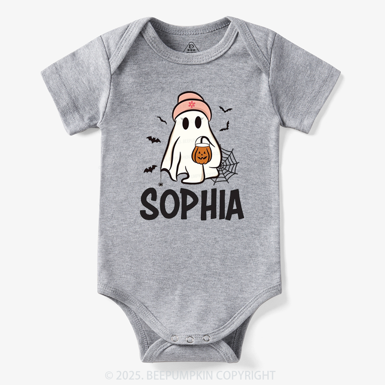Personalized Ghost Name Bodysuit Beepumpkin