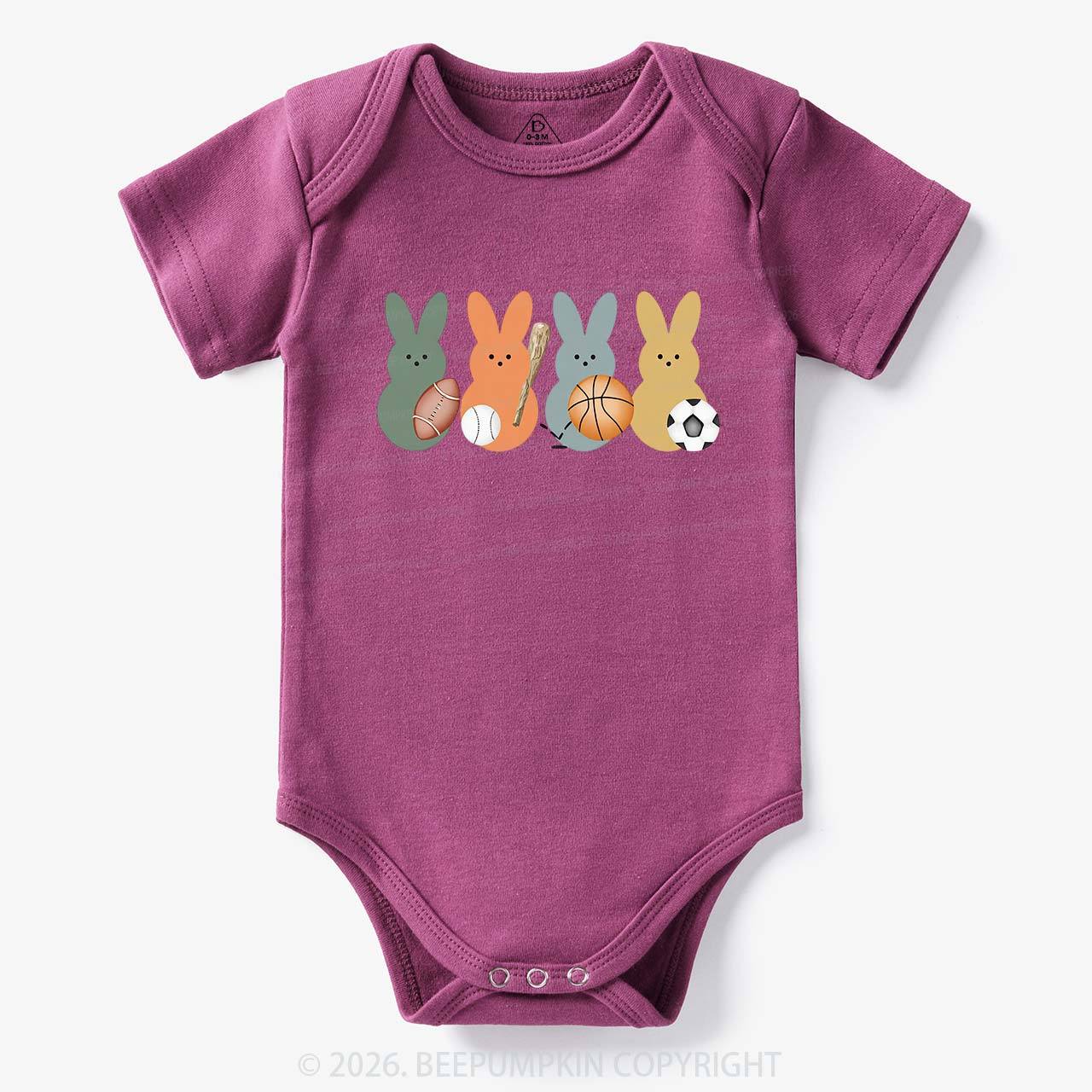 Easter Sporty Bunnies Baby Bodysuit