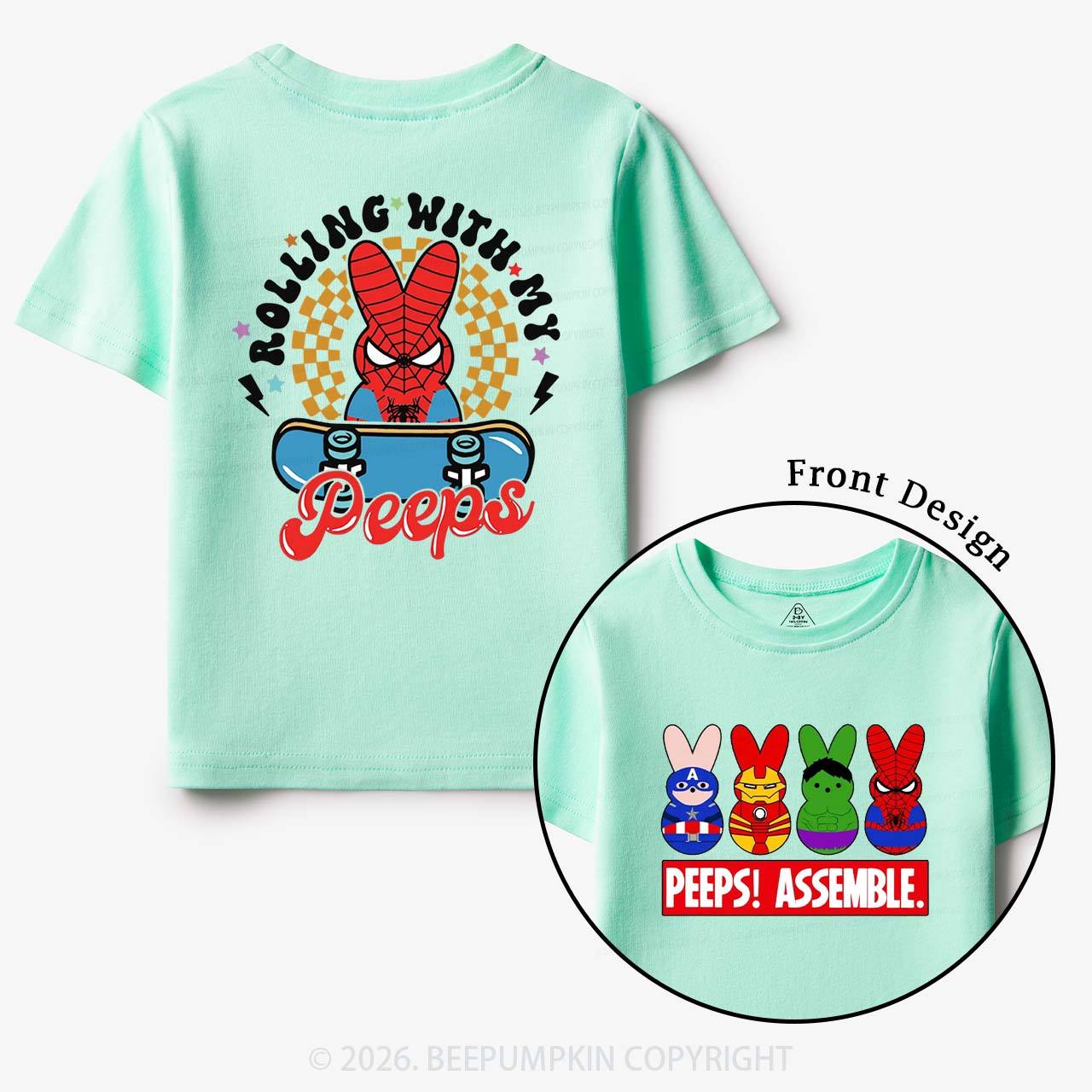 Fun Easter Rolling With My Peeps Squad Toddler&Kid's Tees