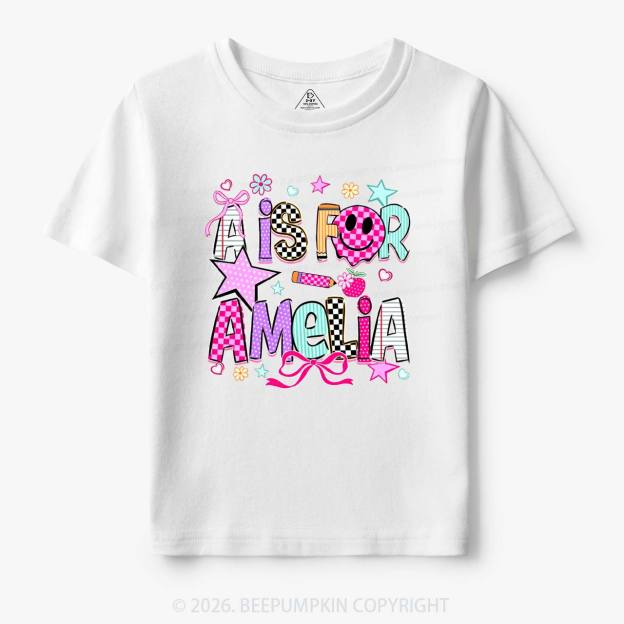 Personalized Letter Is For Name Colorful Toddler&Kid's Tees