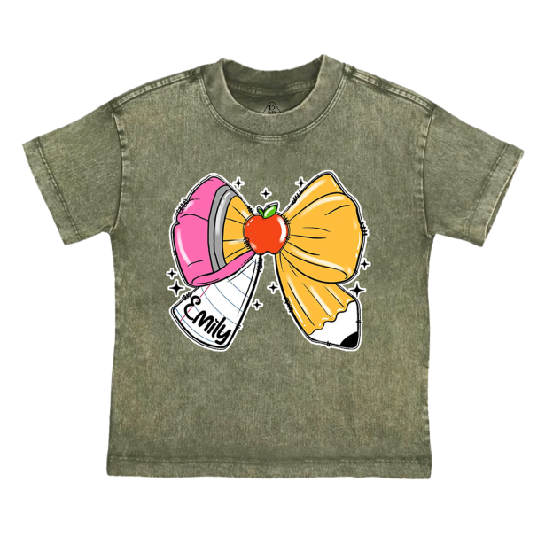 Personalized Pencil Name Toddler&Kids Washed Tees