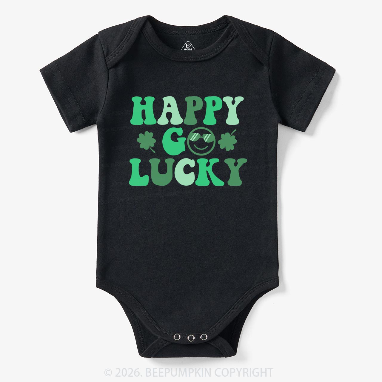 Leaf Happy Go Lucky St.Patricks Day Bodysuit For Baby
