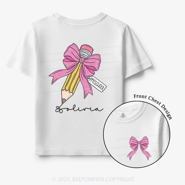 Personalized Girls Back To School Toddler&Kid's Tees Beepumpkin