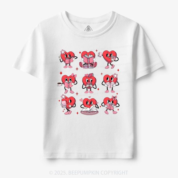 Book Lovers Valentine’s Day Toddler&Kid's Tees Beepumpkin