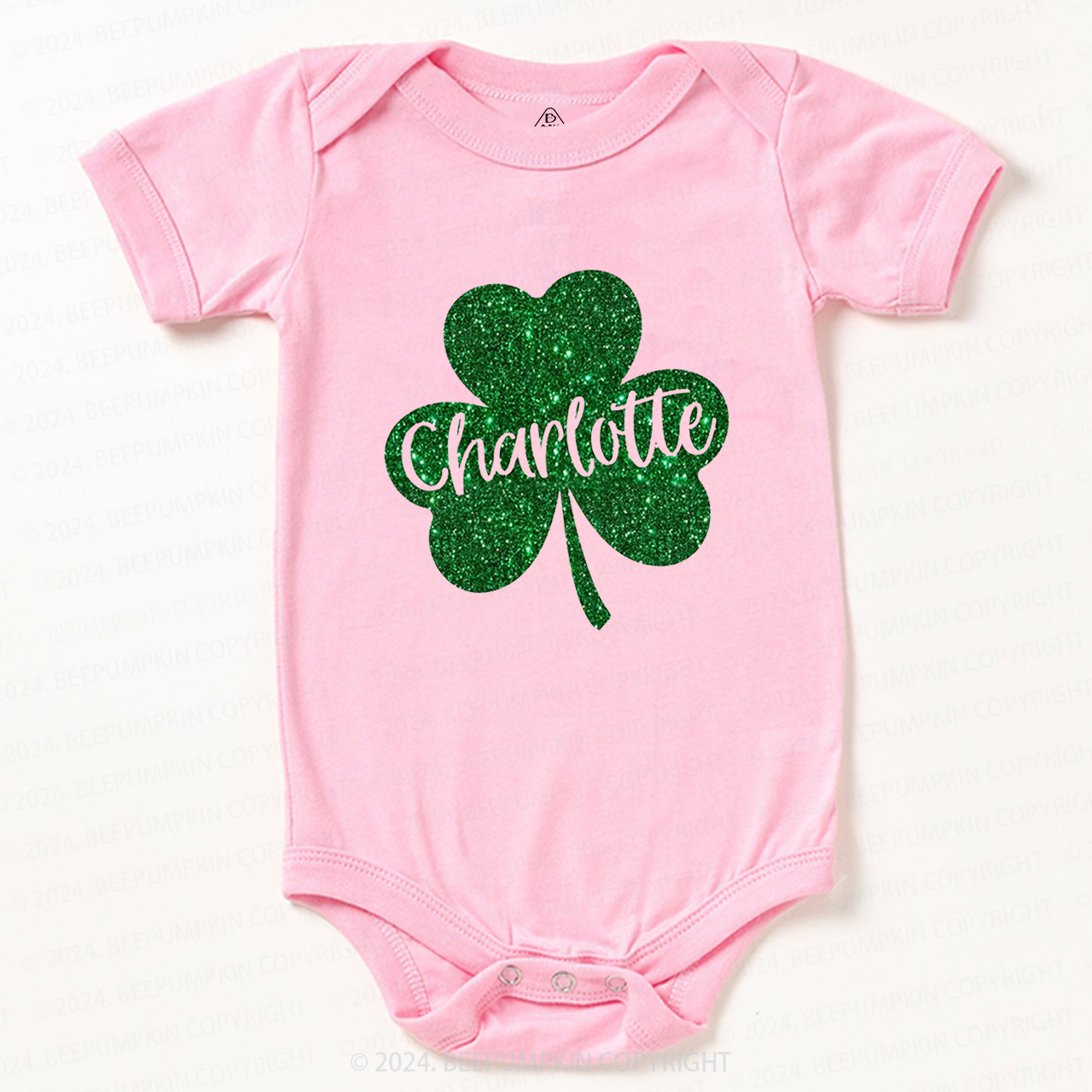Personalized Name St Patricks Day Baby Bodysuit Beepumpkin