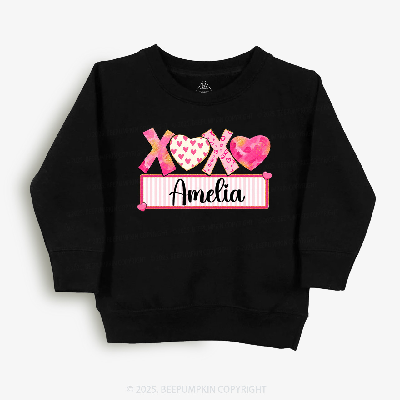 Personalized Xoxo Name Valentine Kid's Sweatshirt