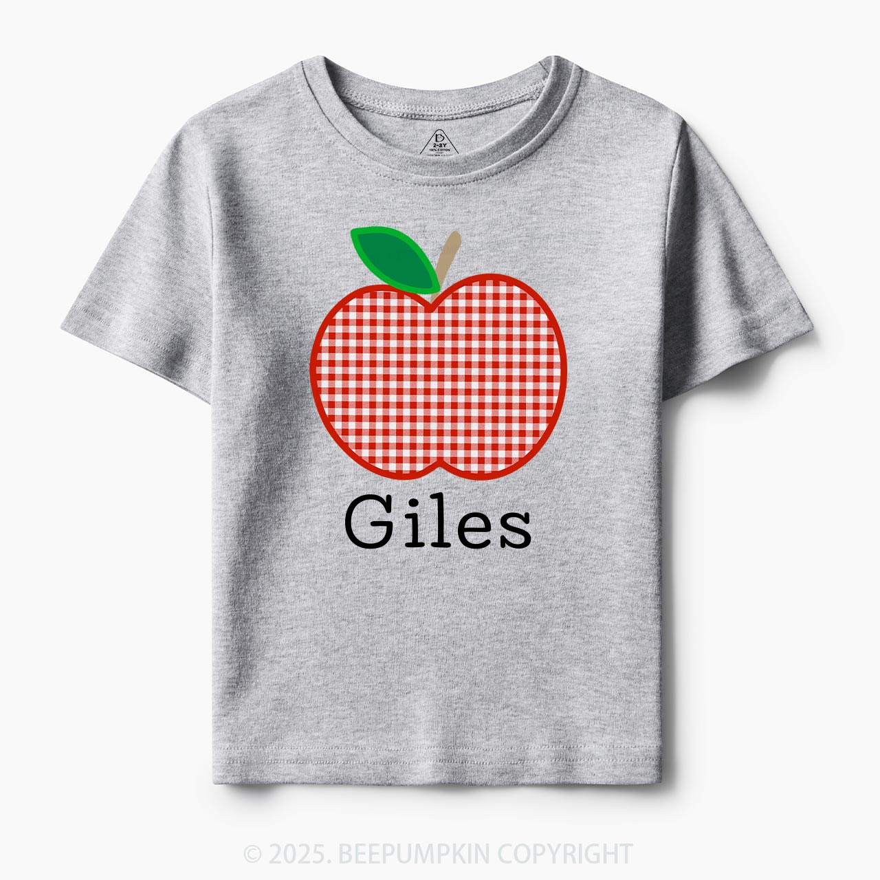 Personalized Red Apple Toddler&Kid's Tees Beepumpkin