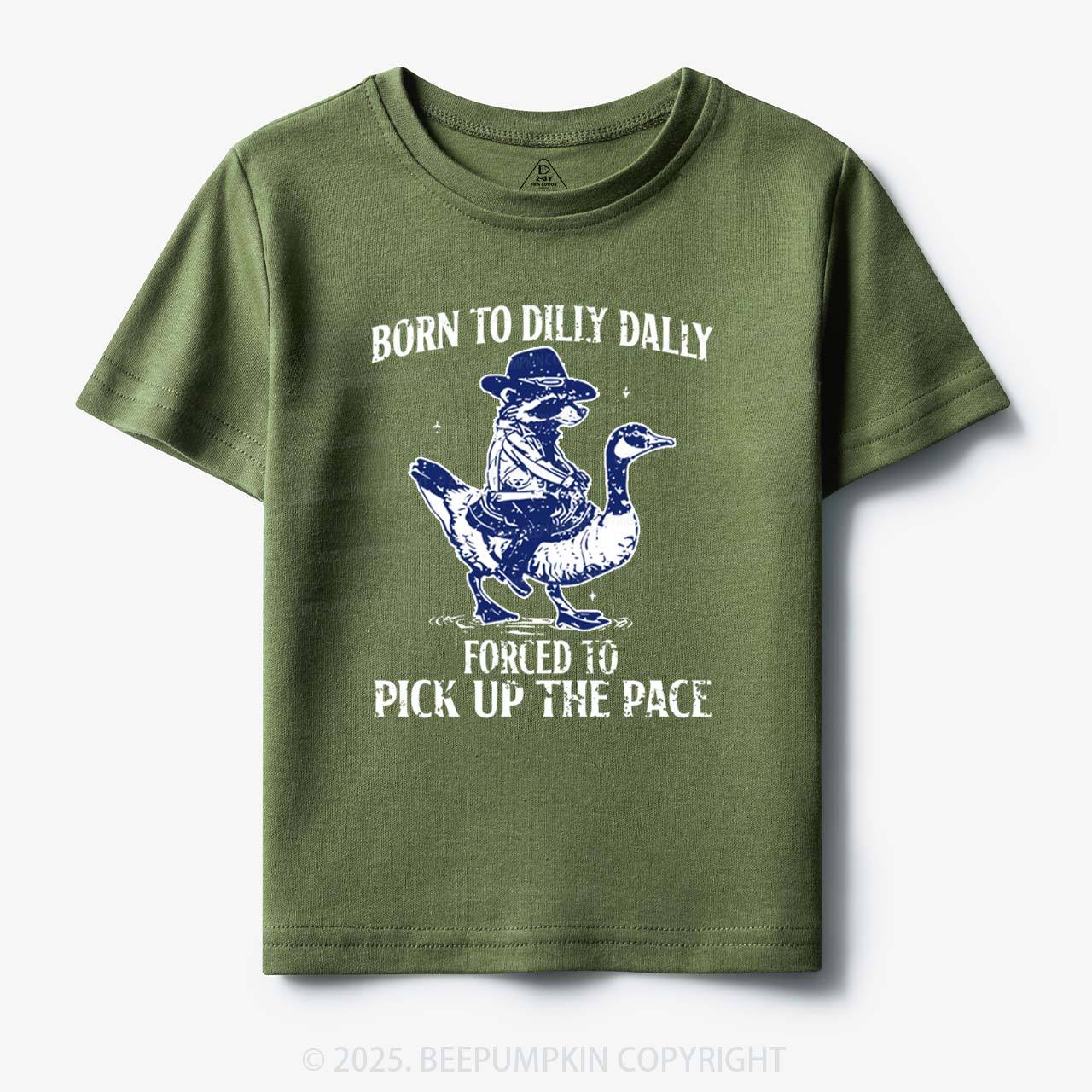 Born To Dilly Dally Retro Racoon Goose Toddler&Kid's Tees Beepumpkin 7