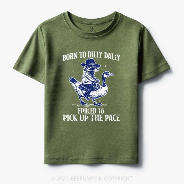 Born To Dilly Dally Retro Racoon Goose Toddler&Kid's Tees Beepumpkin 7