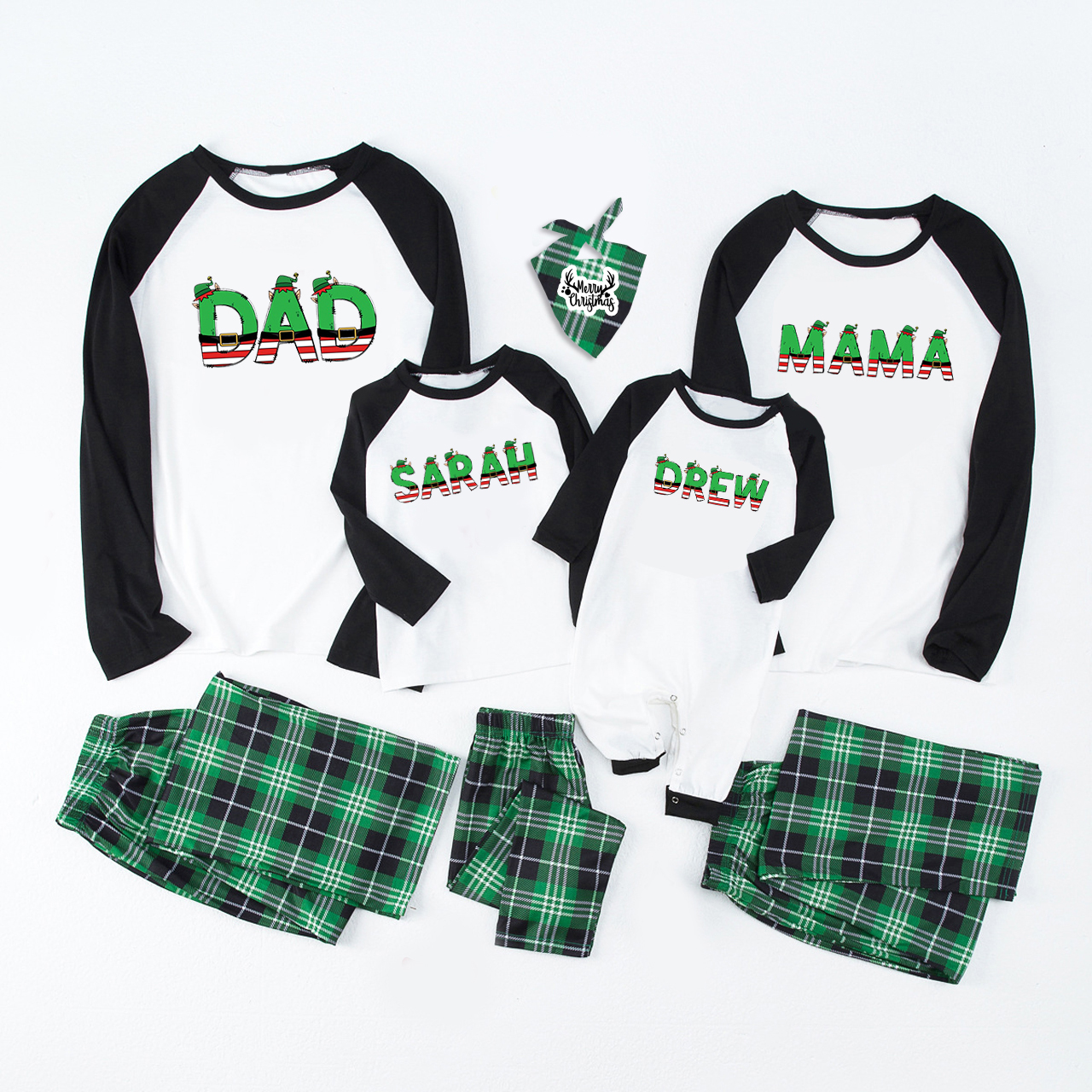 Christmas Elf Doodle Family Matching Pajamas