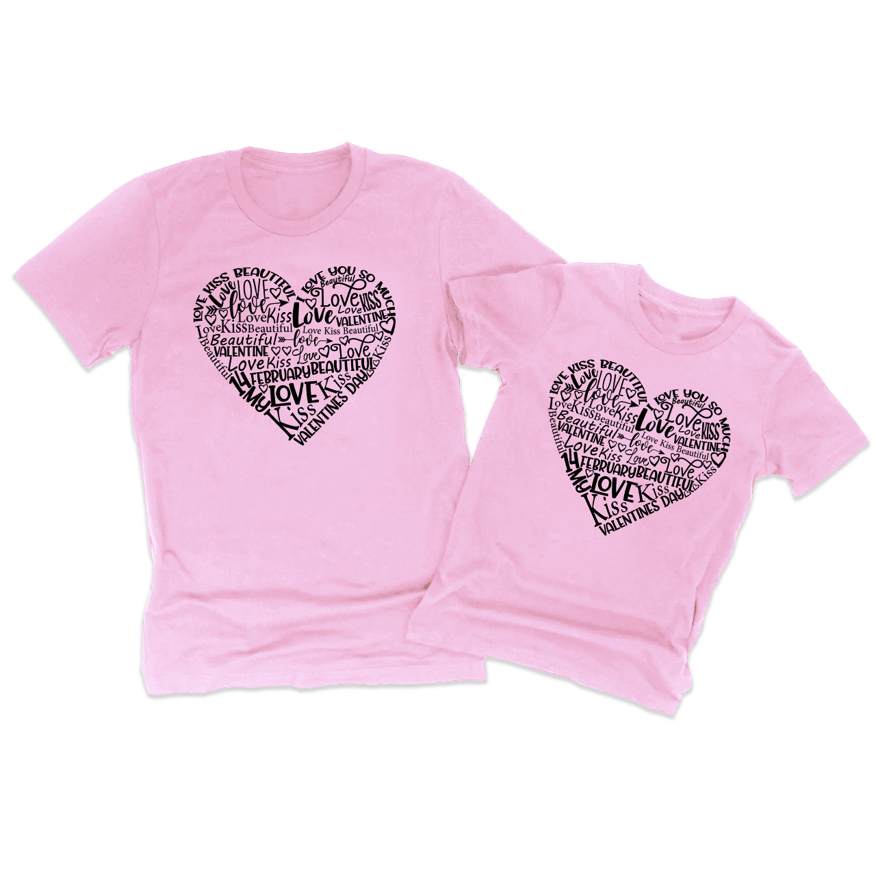 Beautiful Love Valentine Family Matching Shirts