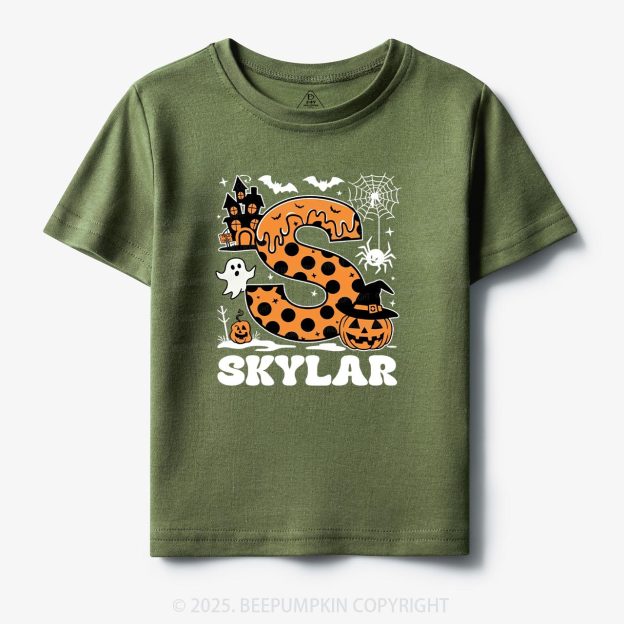 Cute Personalized Name Halloween Toddler&Kid's Tees Beepumpkin